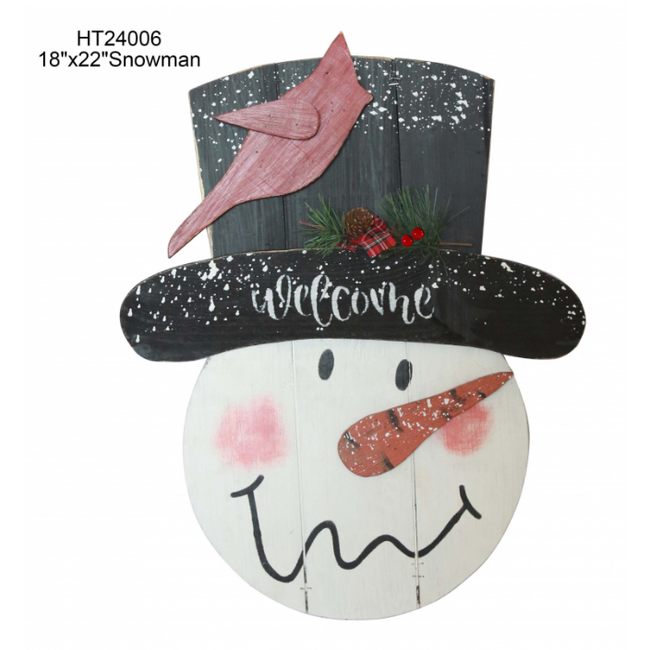 18x22" Wooden Snowman Head