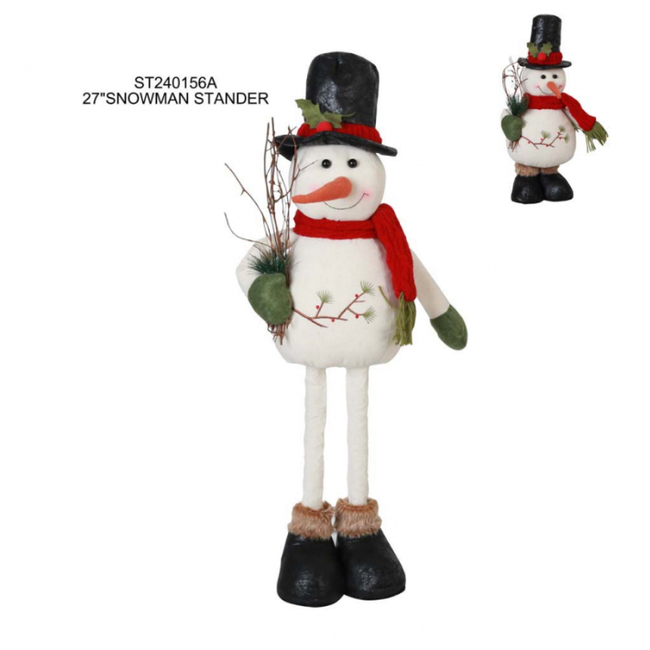 27" Standing Snowman w/ Top Hat