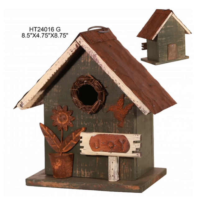 Wooden Green Birdhouse
