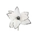 26" White/Silver Poinsettia Pick