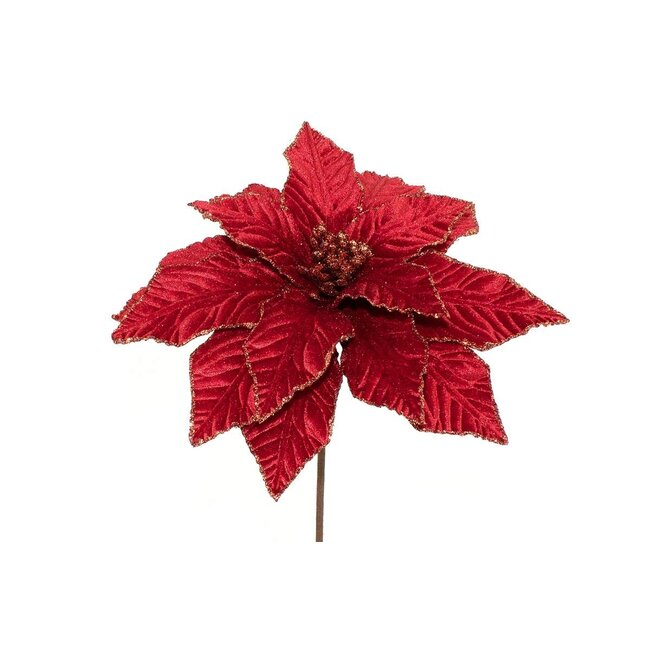 12" Red Poinsettia Pick