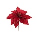 12" Red Poinsettia Pick