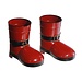 Red Metal Boot Planter