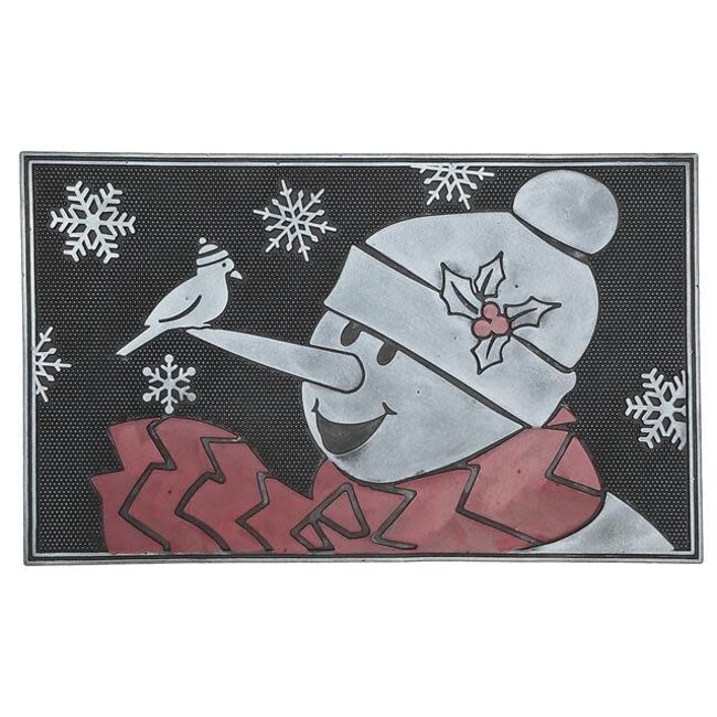 18x30" Snowman w/ Cardinal Rubber Mat