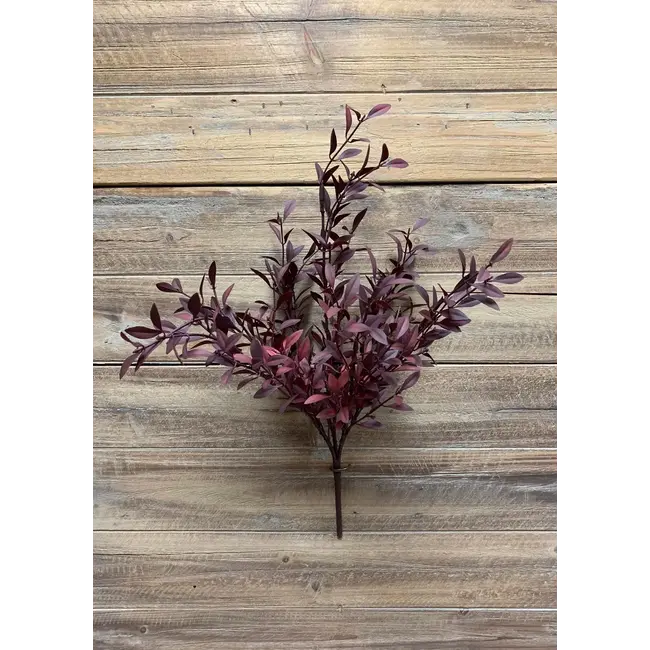 18" Burgundy Willow Leaves Pick