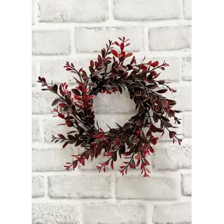 9" Burgundy Euonymus Candle Ring