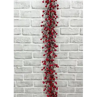 5' Shiny Red Berry Garland