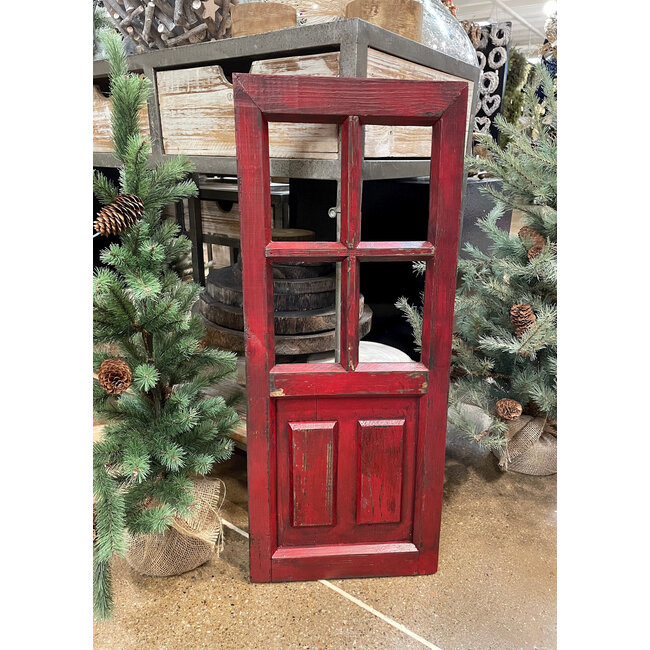 27" Antique Red Wood Door