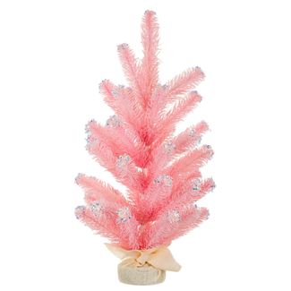 24" Frosted Sparkly Pink Fir Tree