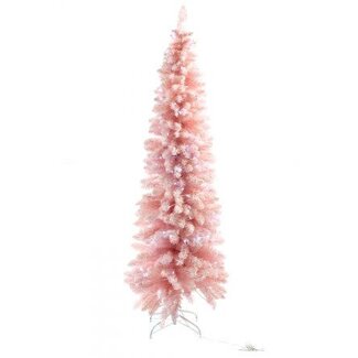 8' Flocked Pink Fir Tree