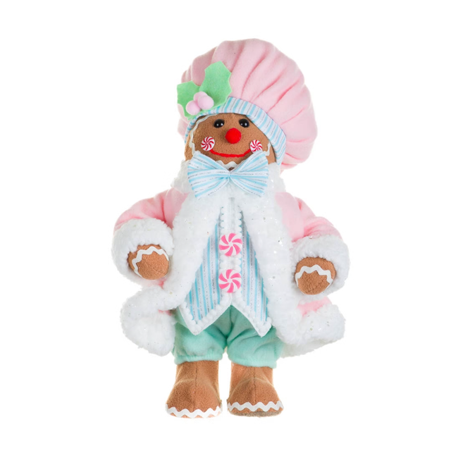 15" Pink & Blue Fabric Gingerbread Chef