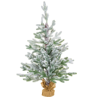3' Flocked White & Green Norway Spruce Tree