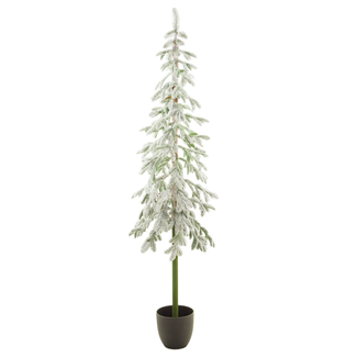 6' Flocked Green & White Tree