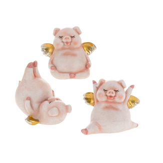 Yoga Pig w/ Gold Wings