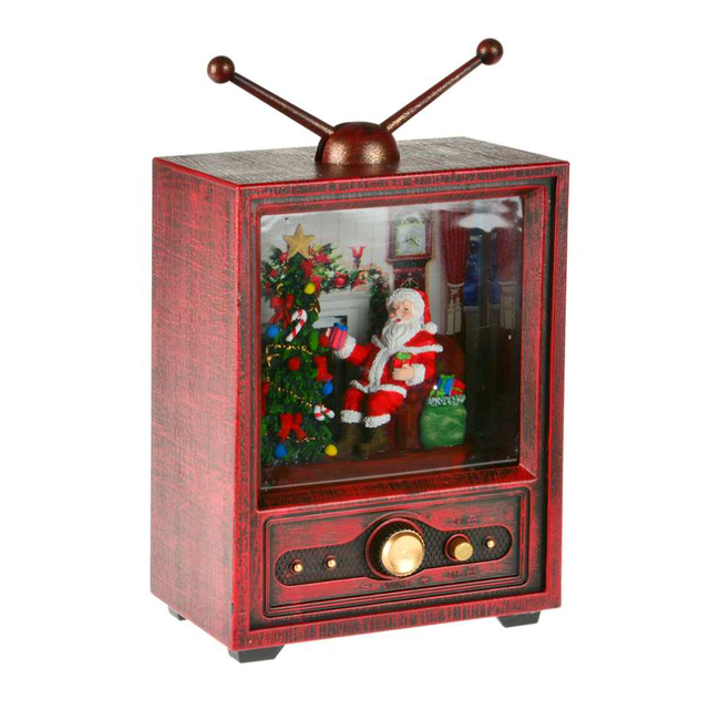 LED Vintage TV Water Globe w/ Santa