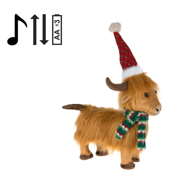 15" Singing/Moving Xmas Cow