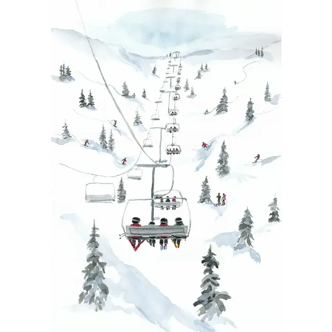 Ski Lift Tea Towel