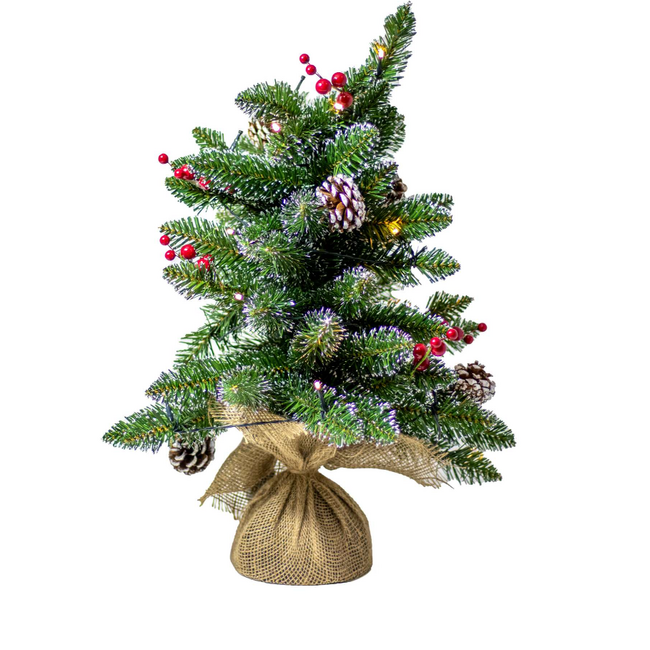 LED Xmas Tree w/ Pinecones & Berries