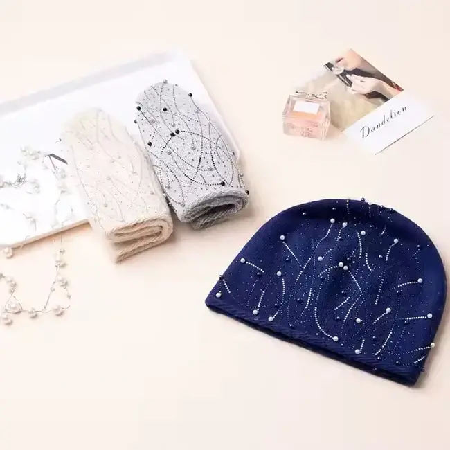 Sparkling Beads & Jewel Beanie