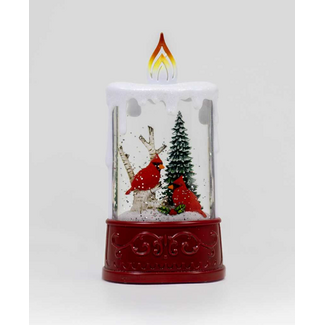 LED Water Spinning Candle w/ Cardinal