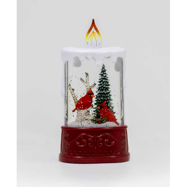 LED Water Spinning Candle w/ Cardinal