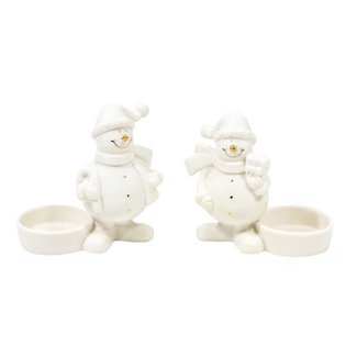 Porcelain Snowman Candle Holder
