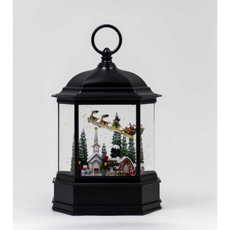 LED Water Spinning Lantern w/ Santa