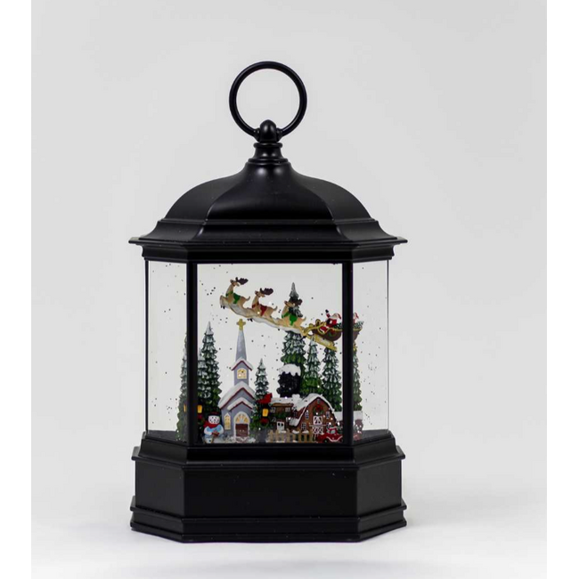 LED Water Spinning Lantern w/ Santa