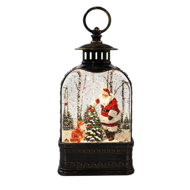 LED Water Spinner Lantern w/ Santa