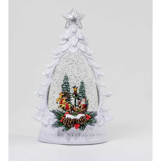 LED White Tree w/ Santa