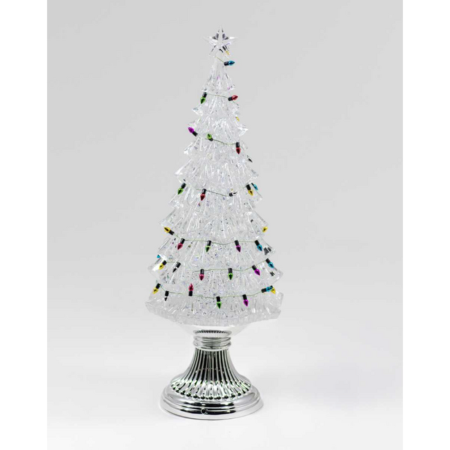 LED Water Spin Tree w/ String Lights