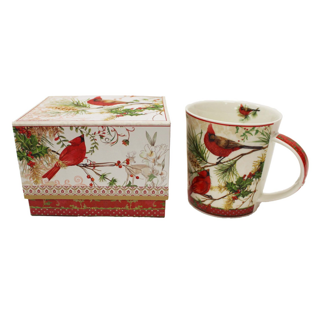 Porcelain Cardinal Mug w/ Gift Box