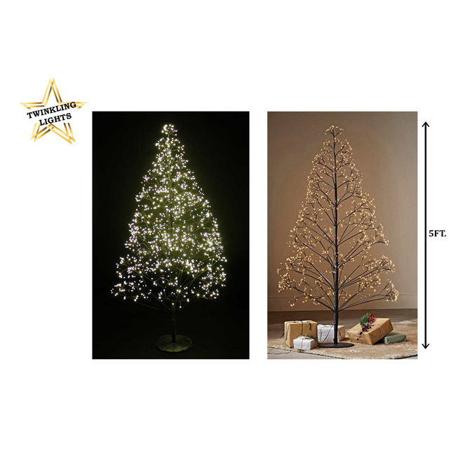 5' LED Micro Dot Black Artificial Tree
