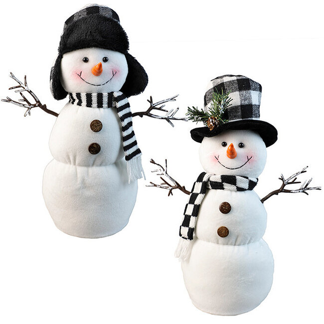 Fabric Snowman w/ Hat & Scarf