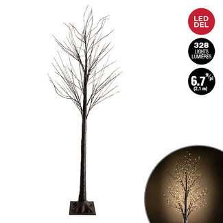 7' Warm LED Black Twig Tree