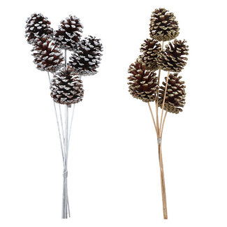Glittered 5 Stem Pinecone Pick