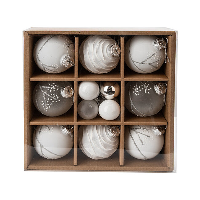 White/Frosted Glass Ball Ornaments