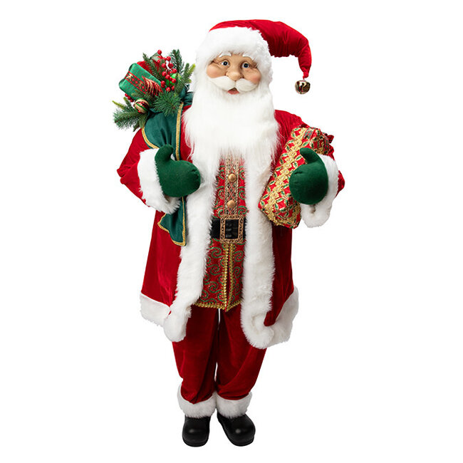 5' Traditional Standing Santa w/ Gift