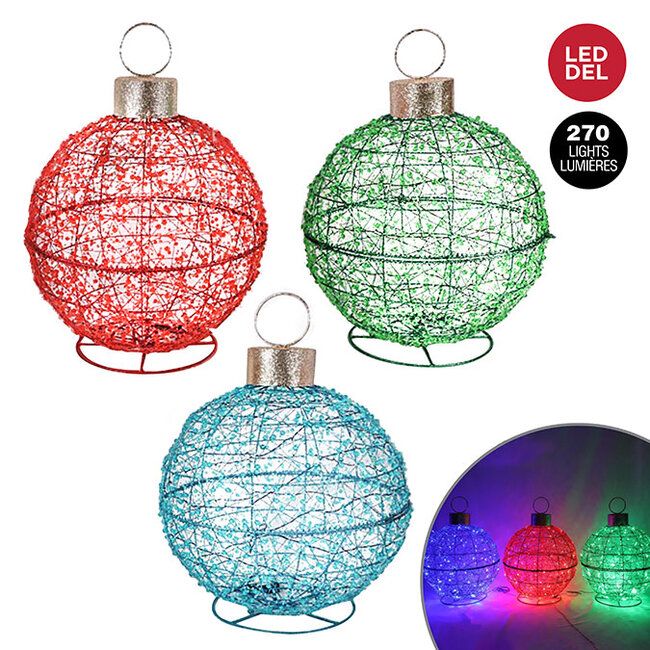 Wire Framed Ornament Ball Asst