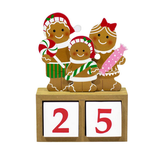 Wood Gingerbread Family Countdown