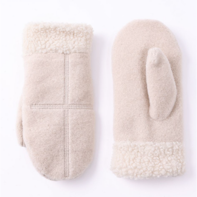 White Fleece Mittens