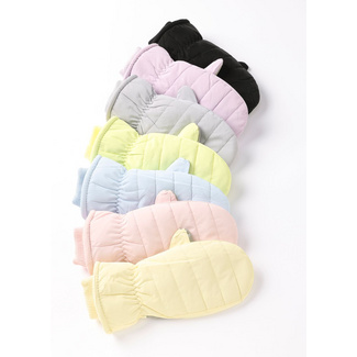 Puffer Fleece Mittens Asst