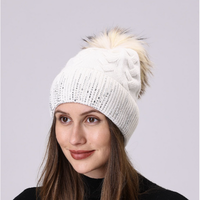 Cashmere Hat w/ Crystals