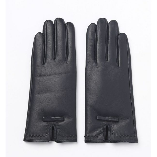 Black Lambskin Leather Gloves