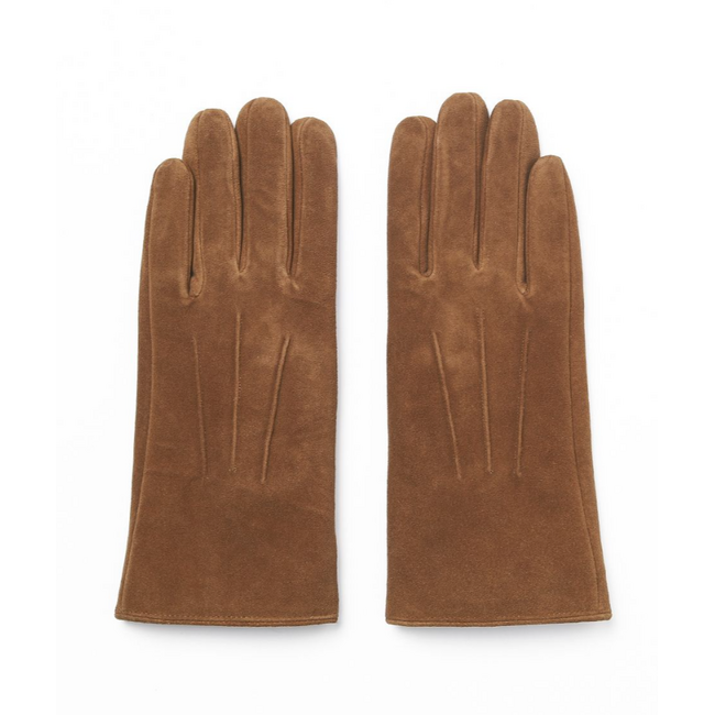 Brown Suede Leather Gloves