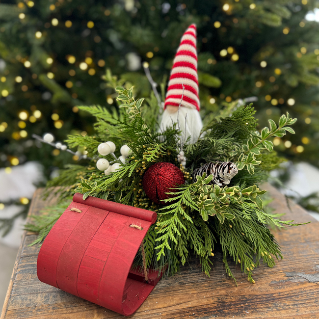 Gnome in a Sleigh Centrepiece Workshop