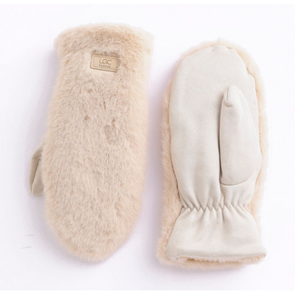Half Faux Fur Mittens