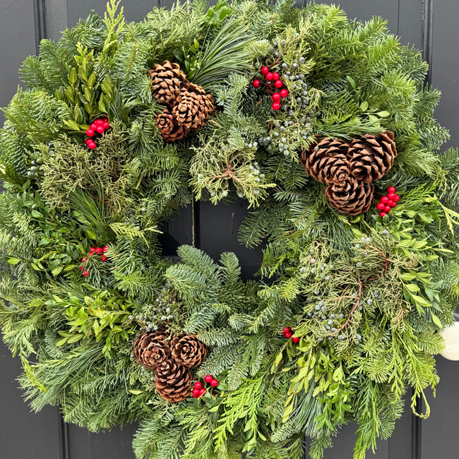 26" Evergreen Bounty Wreath
