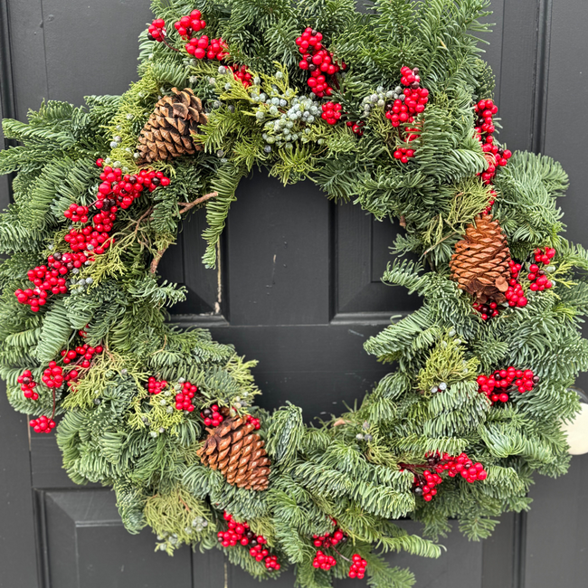 24" Berry Christmas Wreath