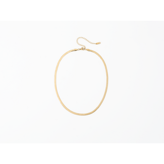 Gold Herringbone Chain Necklace